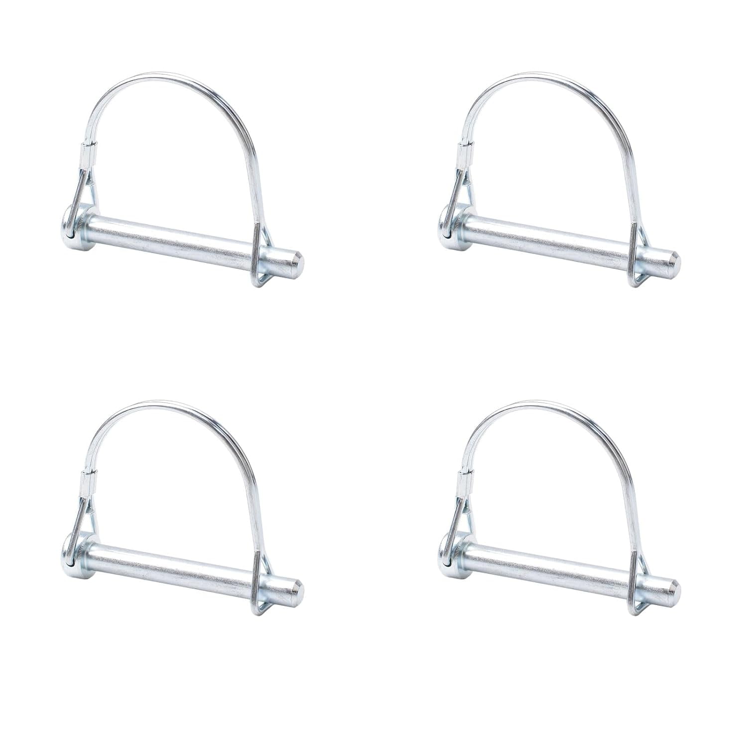 Stainless Steel PTO Round Shaft Locking Trailer Hitch Pin, 7/16" X 3-3/4" Usable Length, Pack Of 10