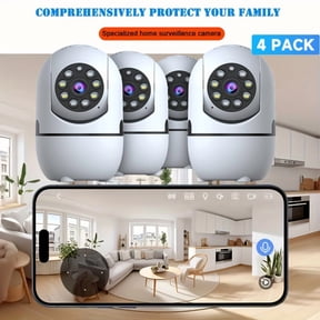 4pcs Wireless Security Camera Indoor with 355  Pan & Tilt, Night Vision, Motion Detection, 2-Way Talk, Baby/Pet Monitor, 2.4/5G WiFi, Support Cloud & Max. 256G SD Storage, Alexa Compatible