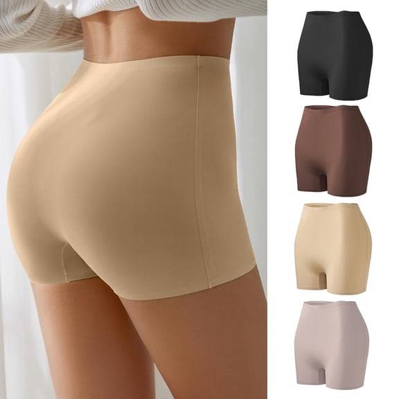 4pcs Women Underpants Seamless Boxer Brief Panties, Four Corner Panties Boyshort Panties Female Soft Underwear Briefs Invisible