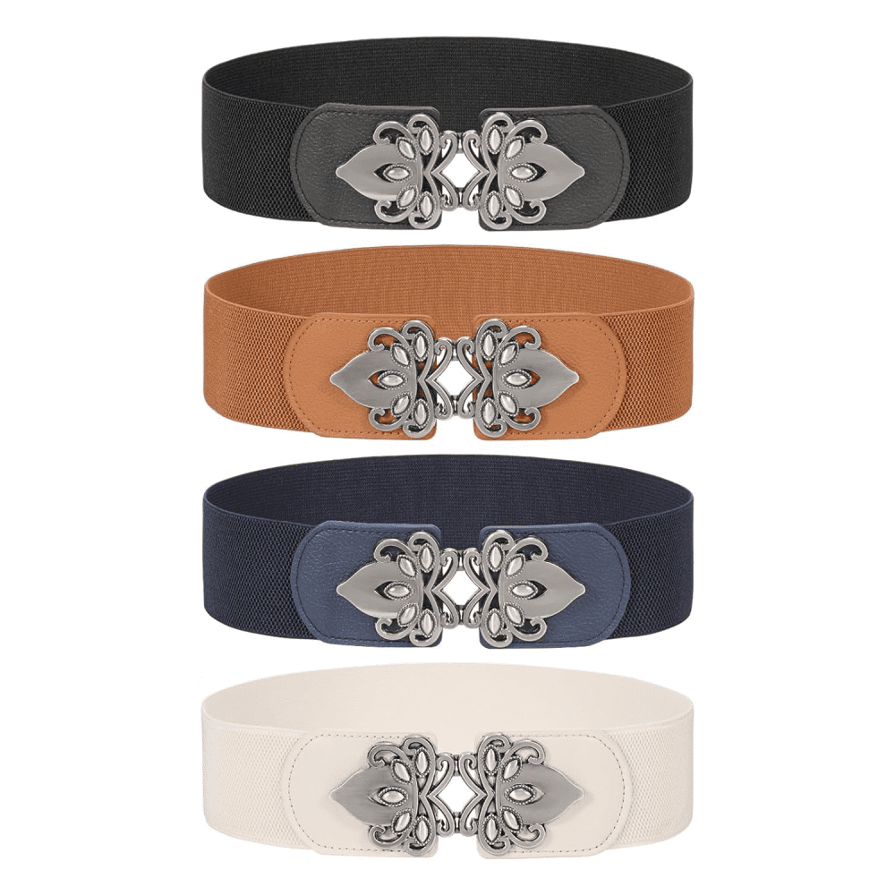 4pcs Women Wide Elastic Waist Belt for Dress Plus Size 