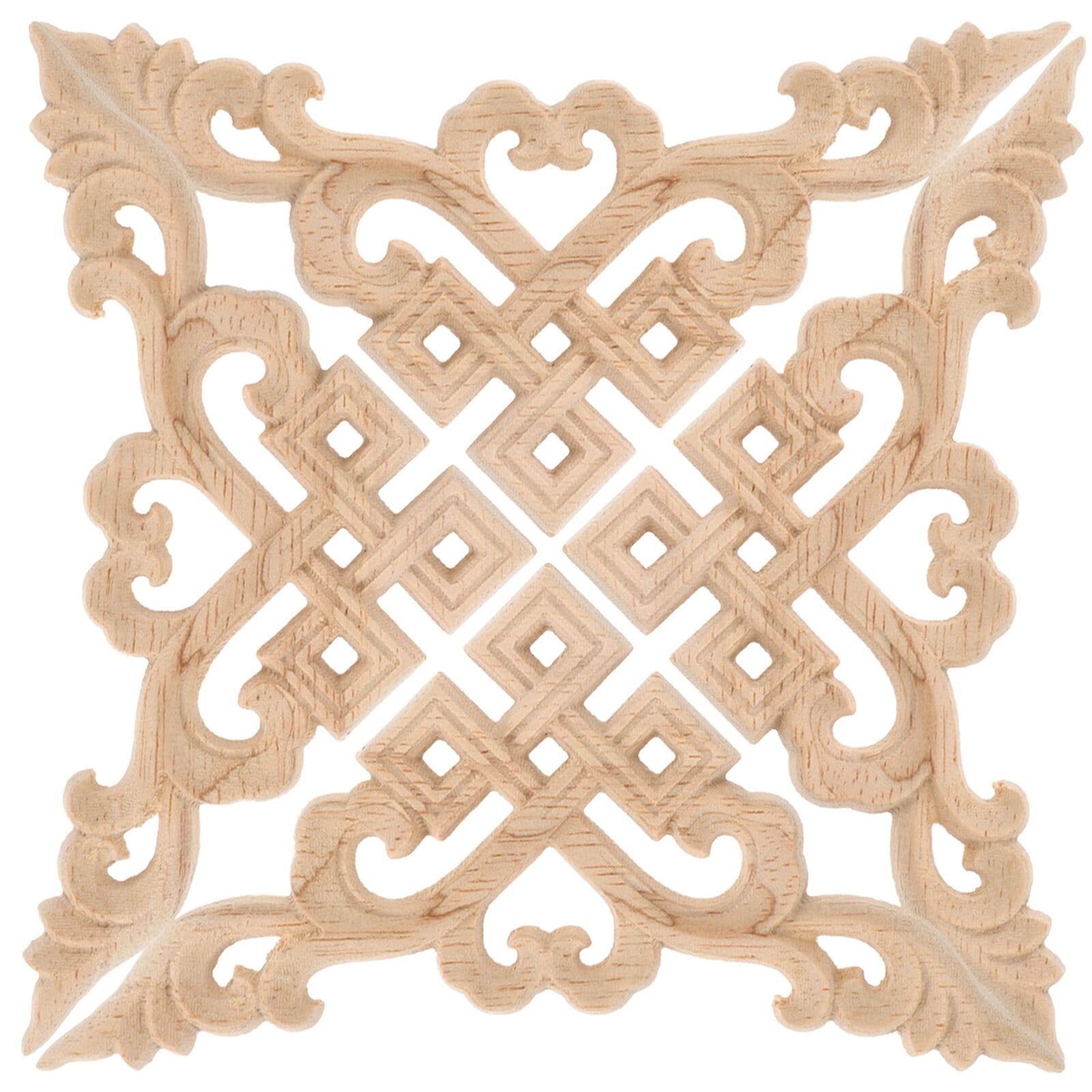 4pcs Wood Applique Carved Wood Trim Furniture Applique Decor Wood