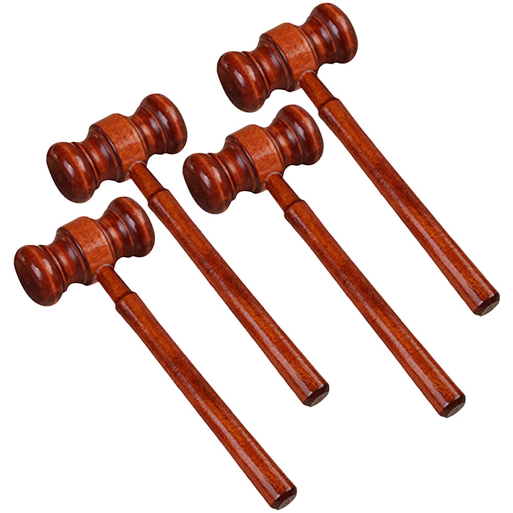 4pcs Wood Judge Hammer Judge Gavel Court Hammer Auction Gavel Kids