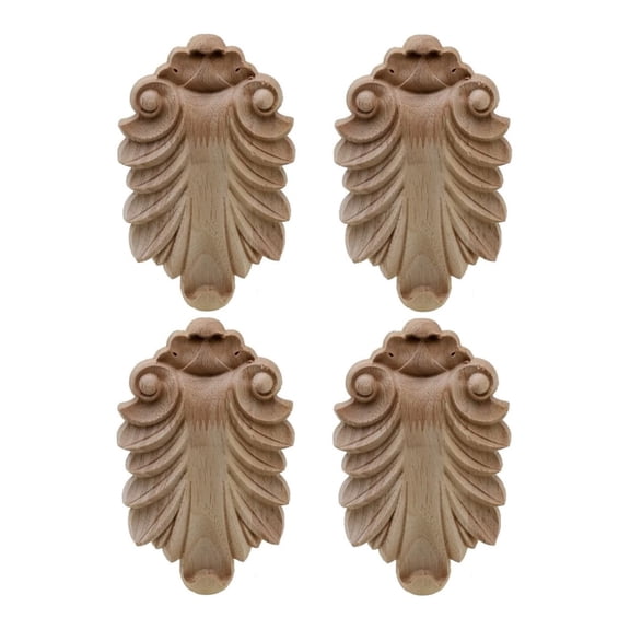 4pcs Wood Unfinished Furniture Legs Unpainted Wood Carved Decoration for Sofa Couch Chair Ottoman Coffee Table Cabine Sofa Wardrobe Chair