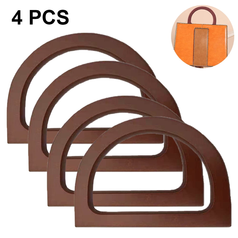 4 Pcs Wooden Purse Handles for Handbags, D-Shape Purse Handles for Bag  Making, Suitable for Crochet Bags, Wooden Purse, Beach Bag, Replace Handle