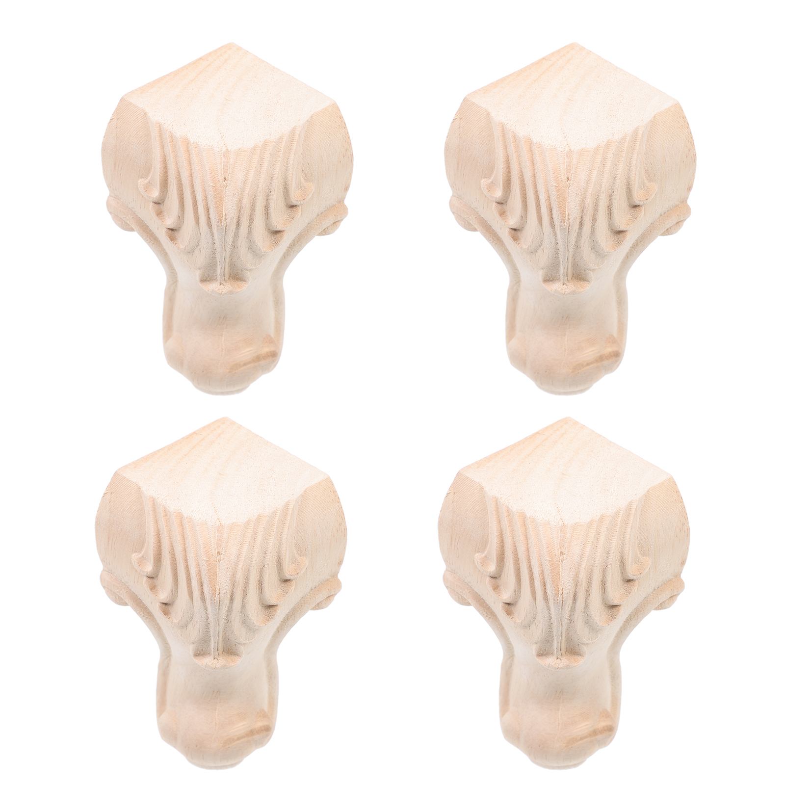 4pcs Wooden Chair Legs Carving Wooden Chair Legs Table Legs Home
