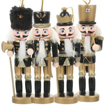 4pcs Wooden Nutcracker Adornments Christmas Home Decorations Christmas Gifts