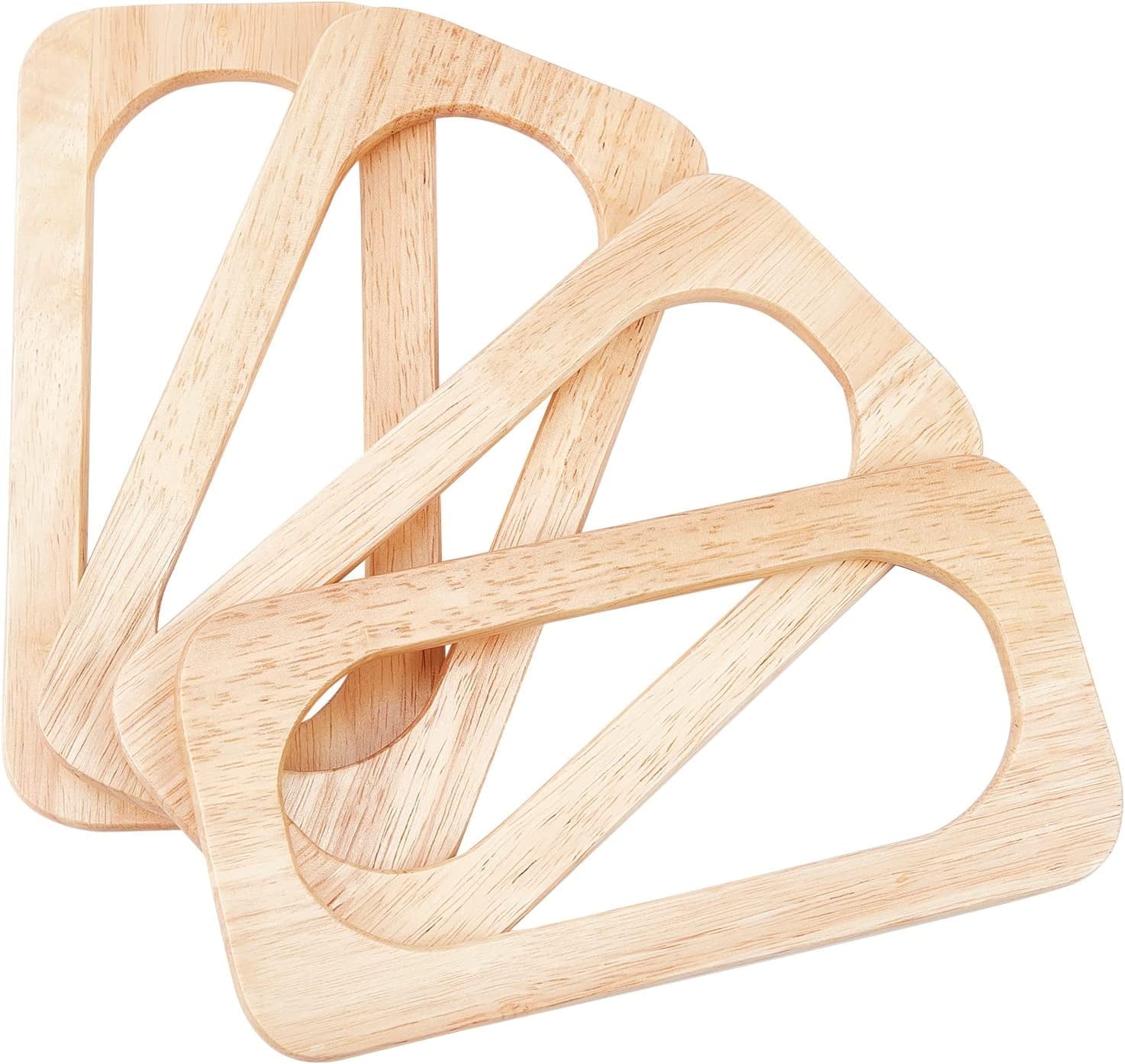 4pcs Wooden Purse Bag Handles Wooden Rectangle Handbag Handles