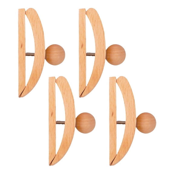 4pcs Wooden Wall Mount Tapestry Clips, Beech Wood Quilt and Rug Hangers with Screws, Decorative Wall Display Holders for Fabric Crafts and Home Decor