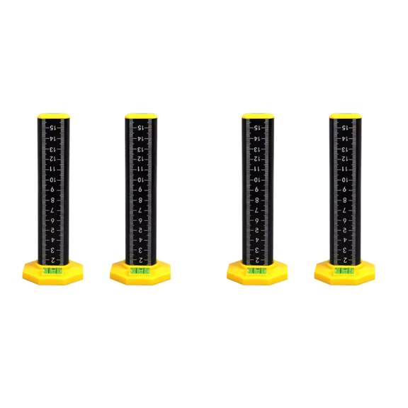 4pcs Woodworking Leveling Ruler Light Steel Keel Leveling Tool Special Ruler Equal Height Level Dual-Purpose Black,4 x Equal Height Indicator,Black
