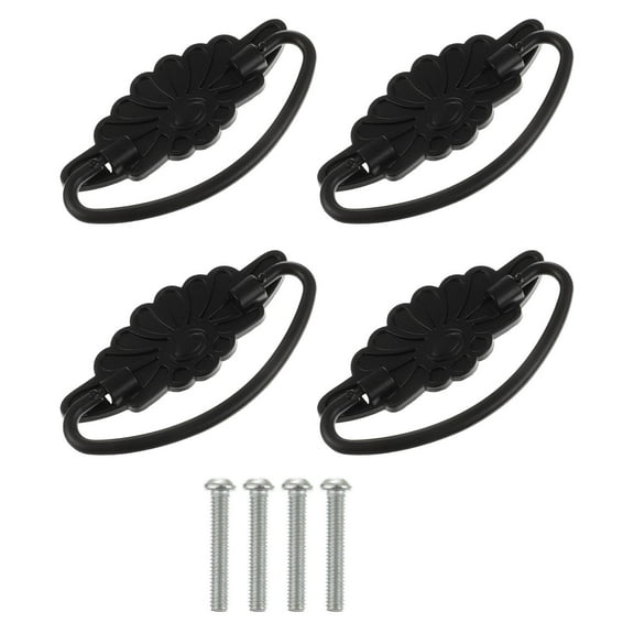 4pcs Wrought Iron Cabinet Knob Antique Dresser Handles Retro Drawer Pulls