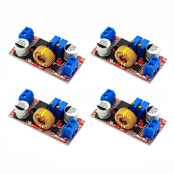 4pcs XL4015 5A DC to DC Power Converter 4-38V to 1.25-36V CC CV LED Driver Charging Board Lithium Charger Module,4 x DC to DC Power Converter,Red