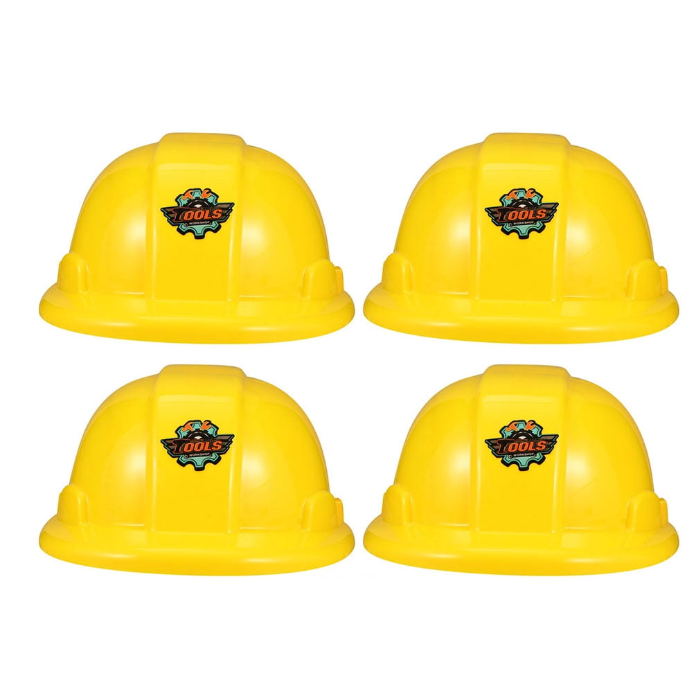 4pcs Yellow Construction Hats Toy Kids Construction Hats Party