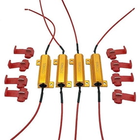 Aaron 4Pcs 50W 6ohm Load Resistors - Fix LED Bulb Fast Hyper Flash Turn Signal Blink Error Code