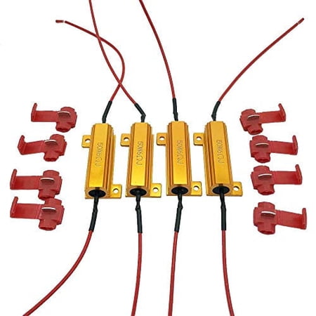 Aaron 4Pcs 50W 6ohm Load Resistors - Fix LED Bulb Fast Hyper Flash Turn Signal Blink Error Code