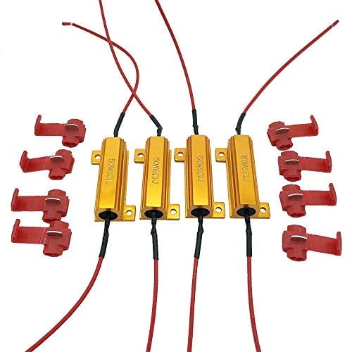 Aaron 4Pcs 50W 6ohm Load Resistors - Fix LED Bulb Fast Hyper Flash Turn Signal Blink Error Code