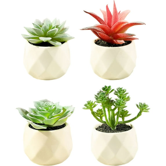 4pcs fake flower succulent bonsai creative decoration artificial flower pot planting - type:style3;