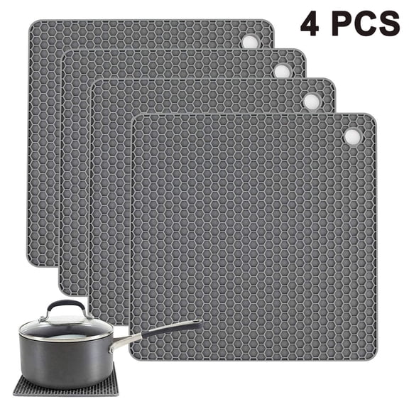 4pcs food grade silicone square placemat honeycomb mat, waterproof and heat insulating table mat, high temperature and heat protection mat