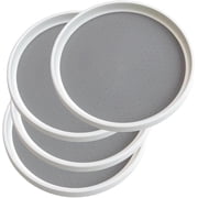 4pcs/pack Inner 9-inch Lazy Susan Kitchen Pantry Spice Rack Fridge Holder White Grey Non Skid Turntable Cans Cabinet Under Sink Organizer