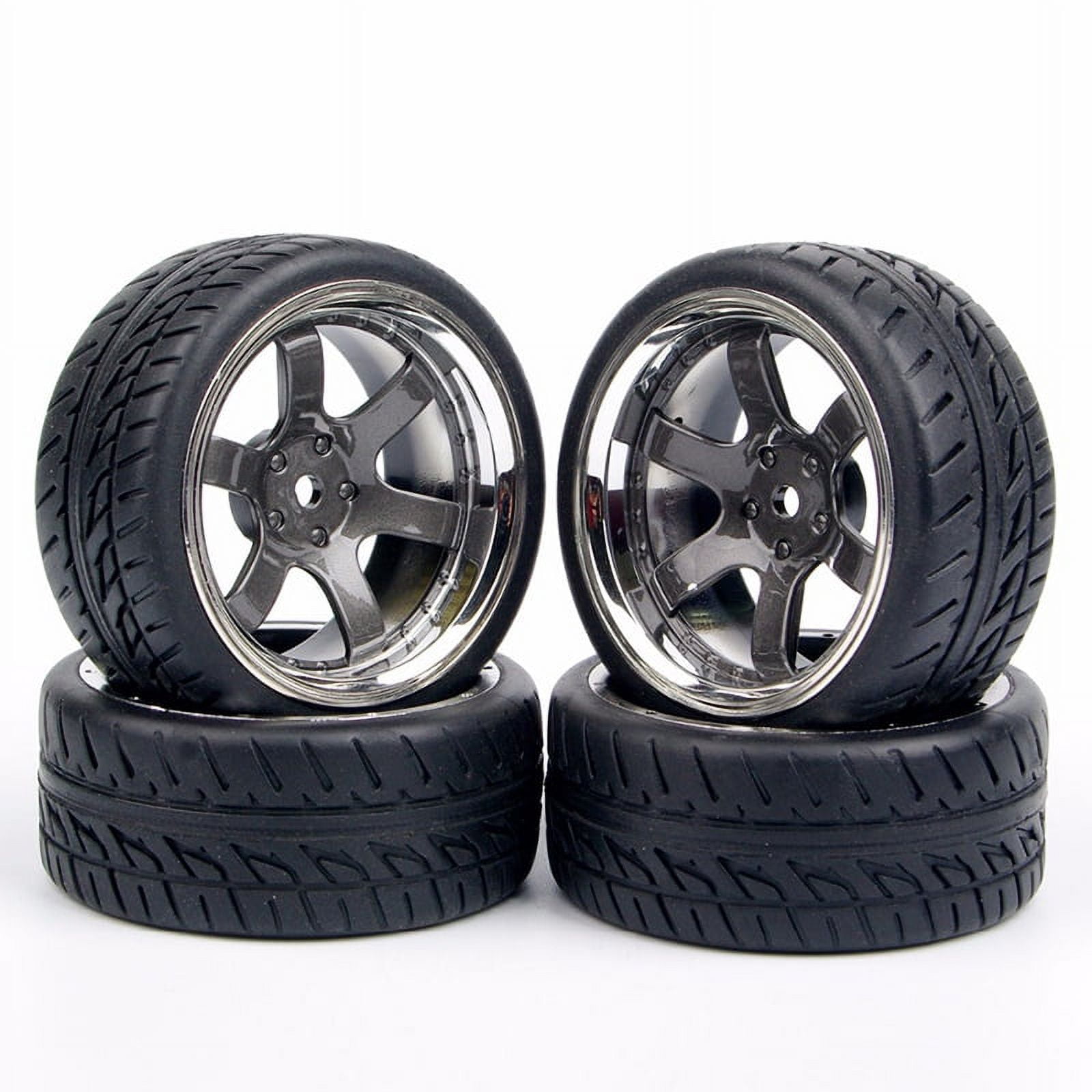 4pcs/set 1/10 RC On Road Racing Model Cars Rubber Tires Wheel 12mm Hex ...