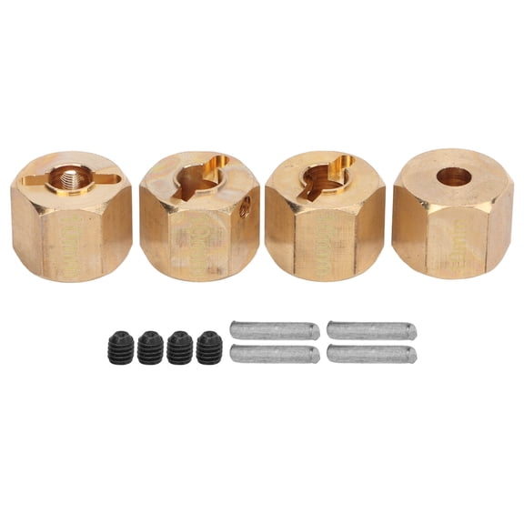 4pcs/set 12mm Hex Wheel Hub Extended Adapter, Hex Drive Adapter, RC Model Car Brass Coupler for SCX10 90046 GN7 CC01 1/10 RC Cars[10mm]