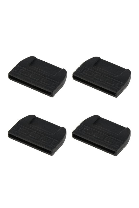 4pcs/set Backpack Webbing Belt Flat Tail Buckles End Clips Tips Black 20mm/25mm/30mm/38mm