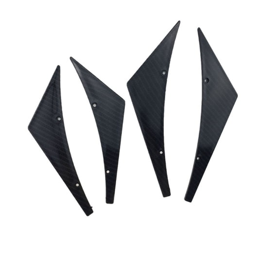 4pcs/set Car Canards Front Bumper Stickers Lip Splitter Diffuser Fins Body Side Spoiler Wing Tuning Valence Chin Trim