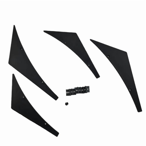 4pcs/set Car Canards Front Bumper Stickers Lip Splitter Diffuser Fins Body Side Spoiler Wing Tuning Valence Chin Trim