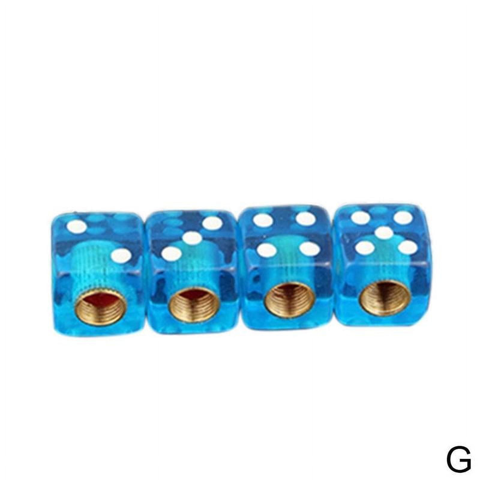 4pcs/set Clear Dice Tire/Wheel Stem Air Valve Caps set truck For car