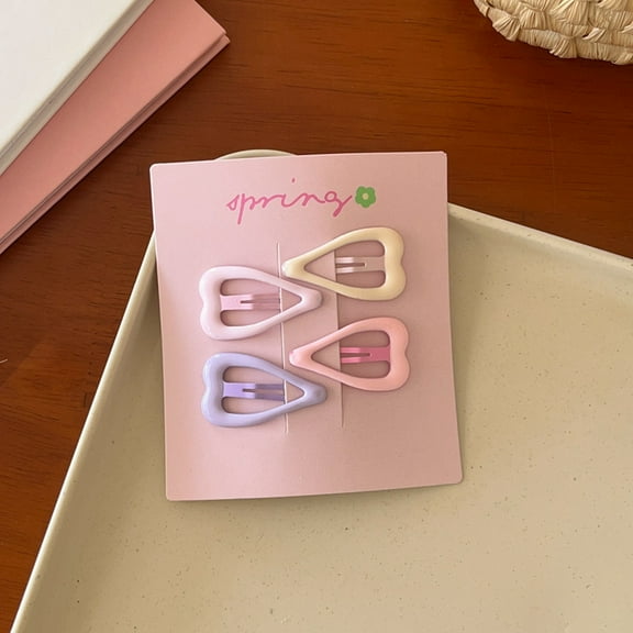 4pcs/set Cute Colorful Geometric Mini Hair Clips For Girls Sweet Hair Ornament Hairpins Barrettes Kids Lovely Hair Accessories