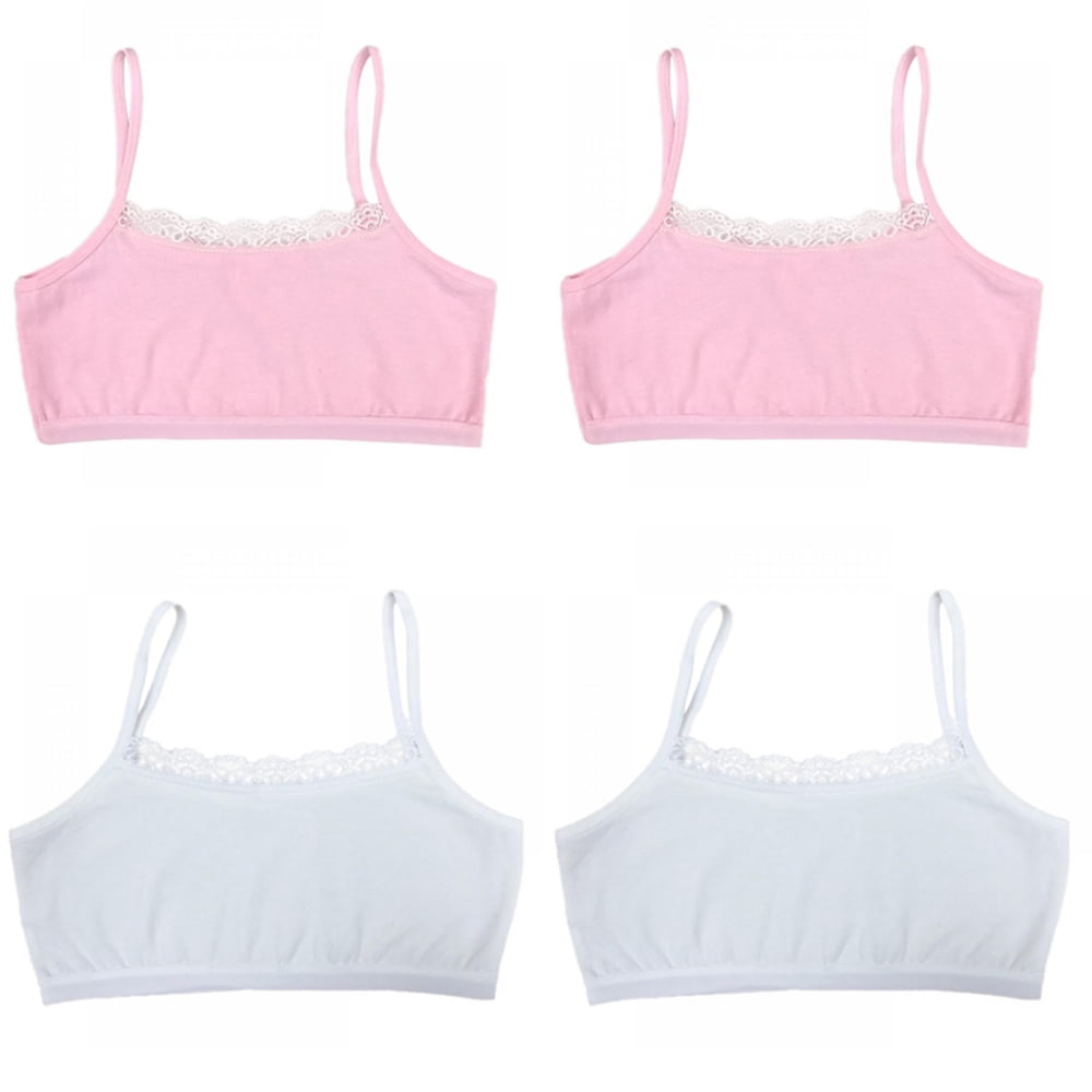 Karrychen 4pcs/lot cotton young girls training bra kids bras kids vest  teens underwear D# : : Fashion