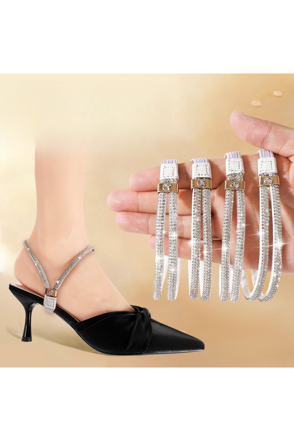 4pcs/set New Dual-Purpose Shoe Straps for High Heels and Sandals, Non-Slip Heel Straps, Anti-Fall Shoe Straps, No Installation Required, Luxurious, Elastic and Adjustable