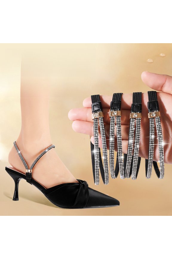 4pcs/set New Dual-Purpose Shoe Straps for High Heels and Sandals, Non-Slip Heel Straps, Anti-Fall Shoe Straps, No Installation Required, Luxurious, Elastic and Adjustable