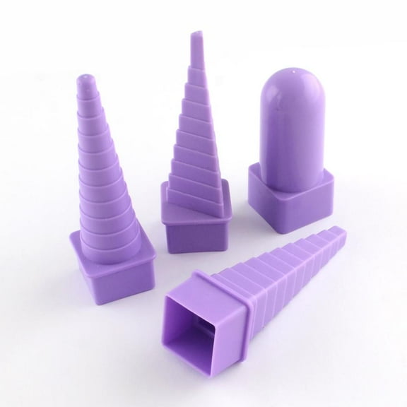 4pcs/set Plastic Border Buddy Quilling Tower Sets DIY Paper Craft Medium Purple 80~110x33~34x33~34mm