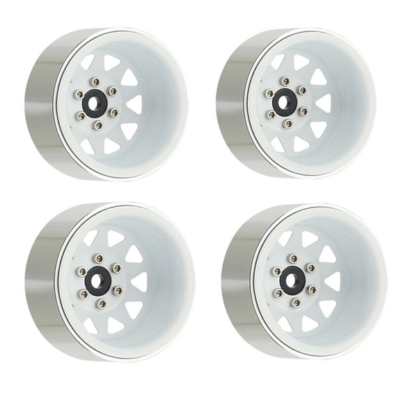 4pcs/set Remote Vehicle 1.9in Wheel Rims 1/10 Scale Metal Wheel Rims for Remote Control Climbing Truck Car Upgrade