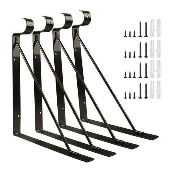 4pcs/set Wall Mount Closet Rod Bracket Set Metal Support Closet Storage Shelf Brackets Metal for Home Organization