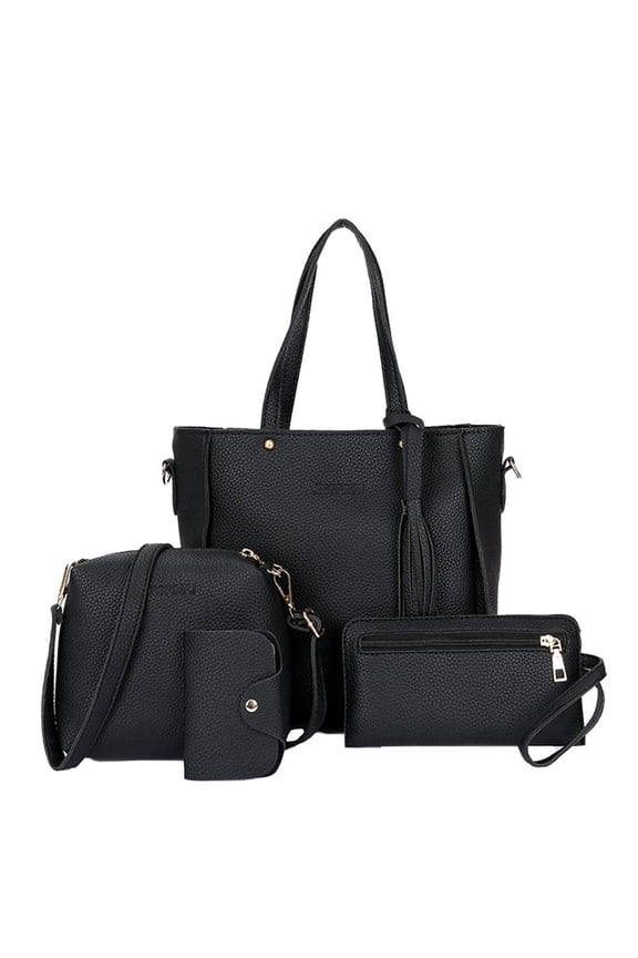 4pcs/set Women Handbags Messenger PU Leather Shoulder Bag Tote Purse Satchel B2E2