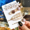 thumbnail image 1 of 4pcs/set Women's Hair Accessories, Simulated Pearl Hair Clips, 1 of 26
