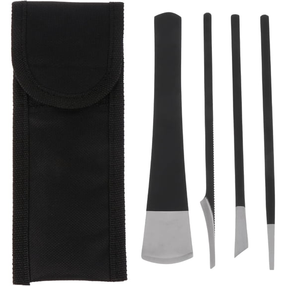 4pcs1set Shaver Thick Practical Pedicure in Cuticle Hard Ingrown with Remover File Feet Polishing for Manicure Nippers Scrubbers Black Dead Manganese Grinders Clipper Foot Skin