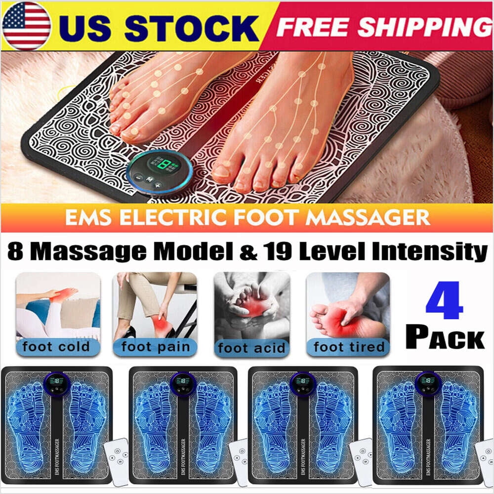 4pcss Electric Foot Massager Pad Blood Circulation Muscle Stimulator Mat Comfort