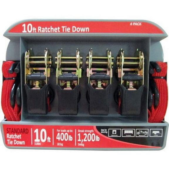 4pk 10ft Ratchet Tie Down