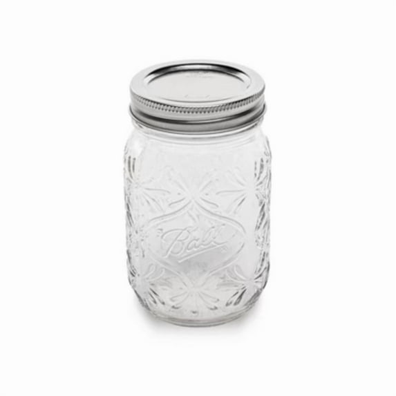 4pk 16oz Pint 140th Regular Mouth : Glass Canning Jars, Dishwasher-Safe, Clear