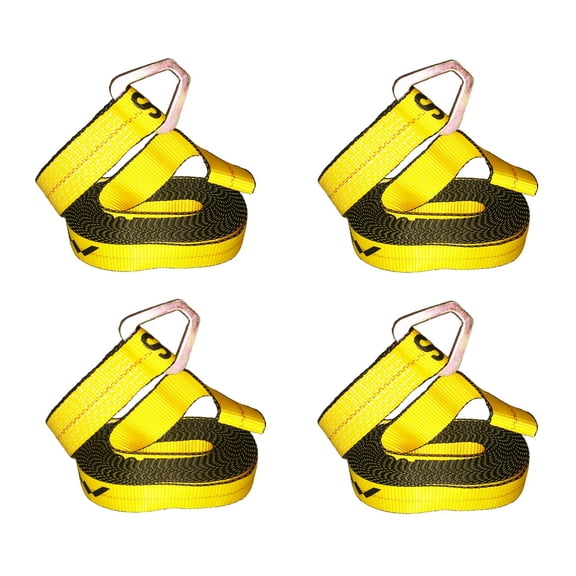 4pk 2in x 30ft Winch Straps with Delta-Ring Hook Tie Down Straps 3333LBS WLL