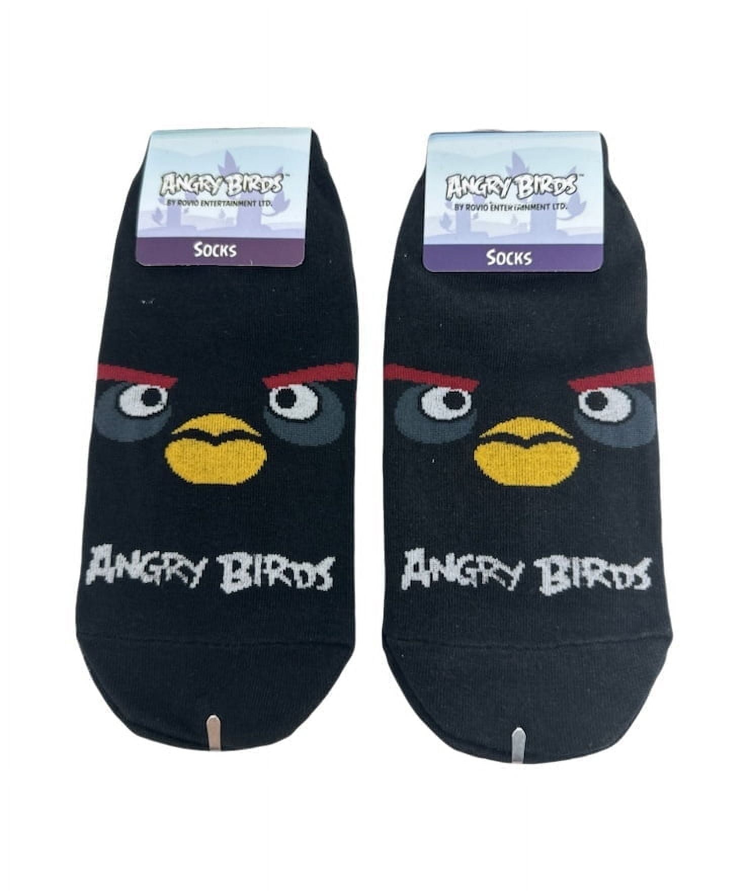 4pk Angry Birds Socks - Black Bird Children Socks (size 6-8)
