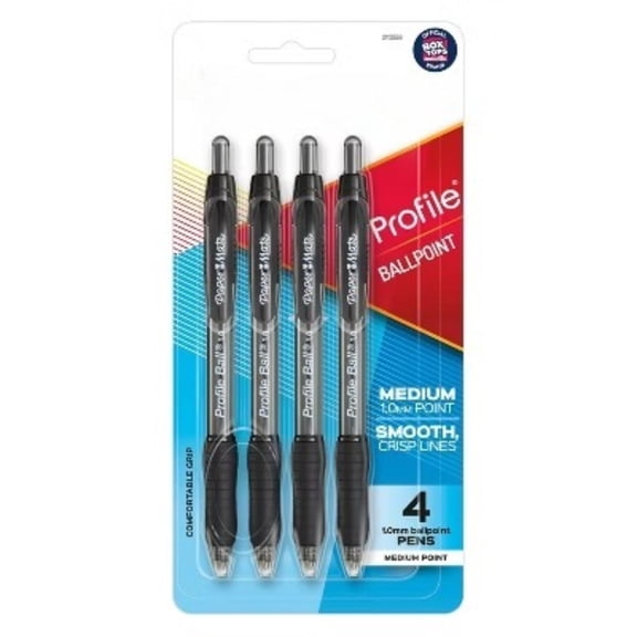 4pk Ballpoint Pens Profile 1.0mm