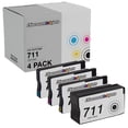 thumbnail image 1 of 4pk Ink Cartridge Replacements HP 711 1 Black, 1 Cyan, 1 Magenta, 1 Yellow Compatible with HP DesignJet: T120, T125, T130, T520, T525 24In, T525 36In, T530 24In, T530 36In, 1 of 4
