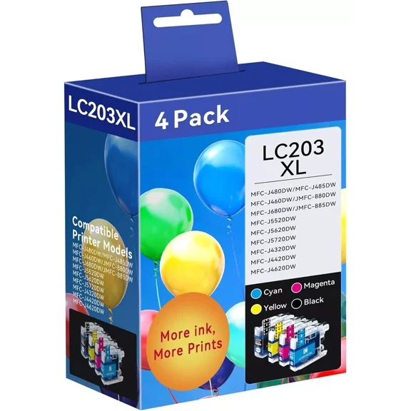 4pk LC-203 LC203 XL Ink Combo For Brother MFC-J460dw MFC-J480dw MFC-J485dw LC201