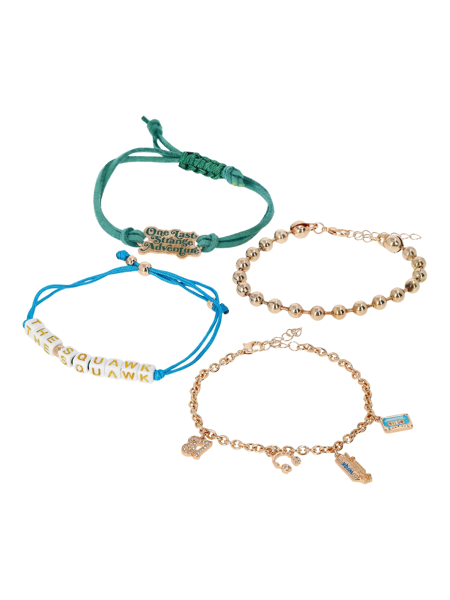 Netflix Stranger Things Gold-Tone Layered Bracelets from No Boundaries, 4-Pack, Womens