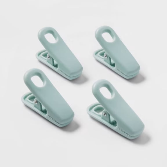 4pk Mindful Mint Food Bag Clips - Airtight Seal Clamps for Snacks, Cereal & Bread