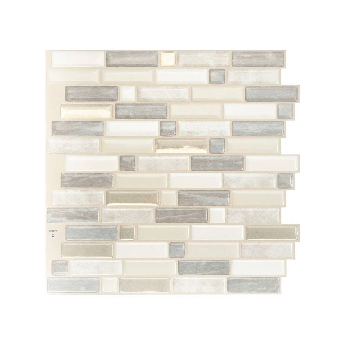 4pk Peel and Stick 3D Backsplash: Washable Vinyl Tile Paper, Classic Beige Pattern, 2.3 Sq Ft Coverage