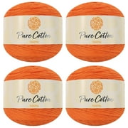 4pk Premium 100% Pure Cotton Yarn 400 grams Soft, Breathable, and Versatile Medium Worsted Weight 23 Orange Red